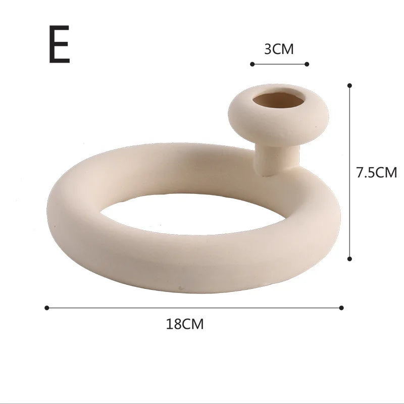 Nordic Polygon Circular Ceramic Vase Home Living Room TV Cabinet Desktop Homestay Art Decorations Dry Flower Arrangements Vase