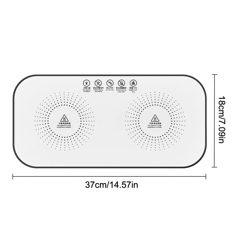 Electric Food Warmer Plate for Home Full Surface Heating Tray Keeps Meal Hot Multifunction Buffet Server Family Dinner Essential