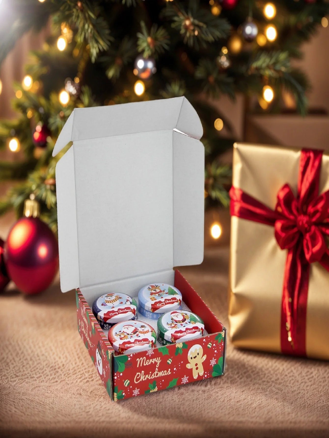 Christmas Aromatherapy Candles Santa Claus Snowmen Tin Cans Candle Christmas Decoration For Home Xmas New Year 2025 Navidad