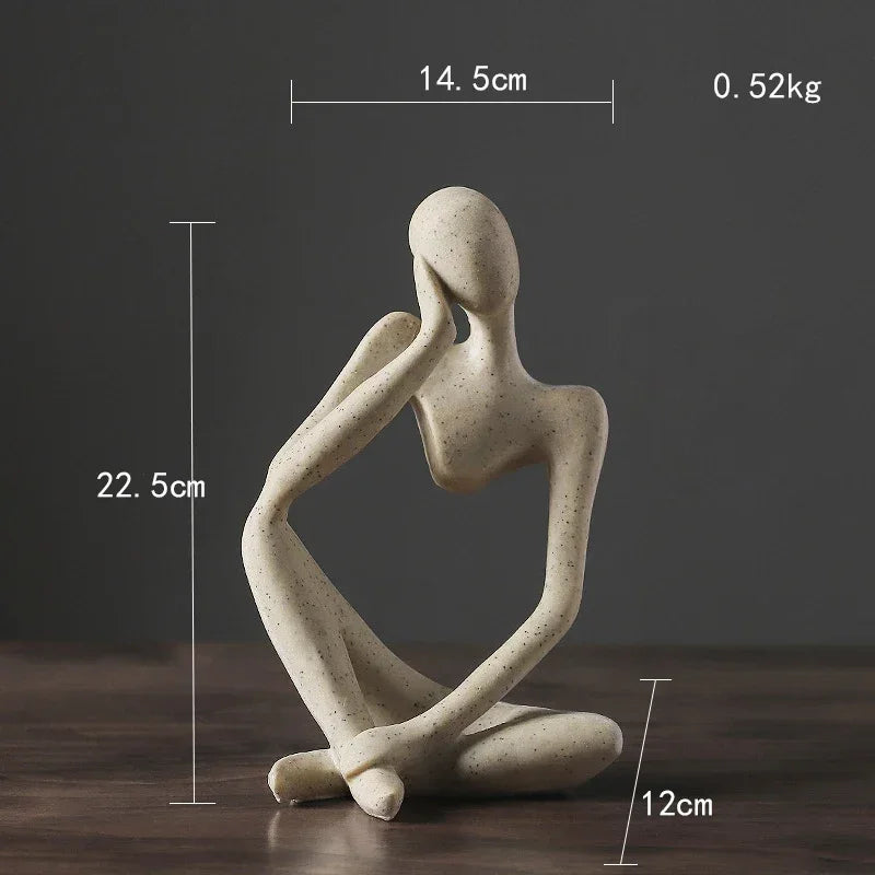 Nordic Abstract Thinker Statue Resin Figurine Office Home  Decoration Desktop Decor Handmade Crafts Sculpture Modern Art