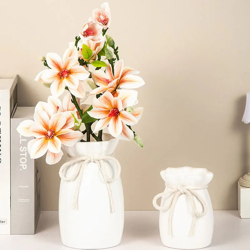 1Pc Bow Design Plastic Flower Vase Modern Art Nordic Decorative Vase  Used for Wedding, Living Room, Office, Bedroom Decoration