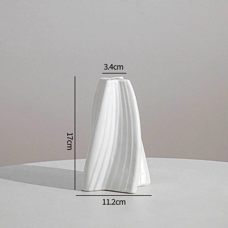 Nordic Vase Imitation Ceramic Flower Bottle Decorative Flowerpot Flower Arranging Ornament Plastic Home Plant Pot Wedding decor