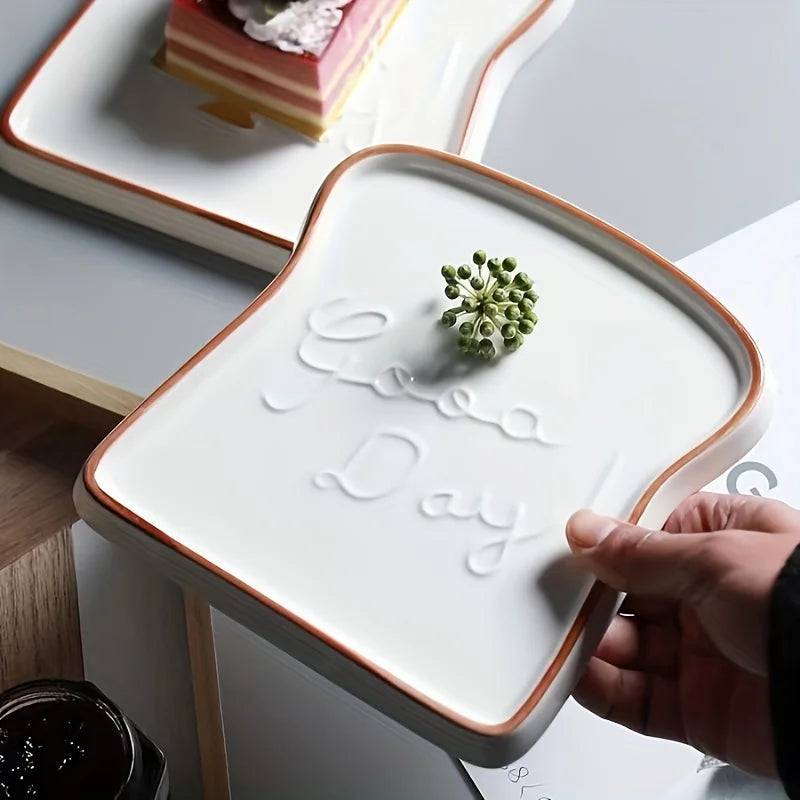 Breakfast Plate, Modern Bread/Dessert/Steak/Pasta Dish, Elegant Tableware for Home, Restaurants, Cafes - Versatile Use