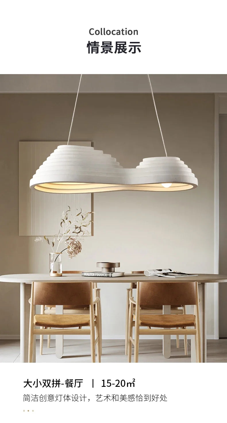 Nordic terrace Wabi Sabi chandelier restaurant creative dining table cream style homestay minimalist branch chandelier