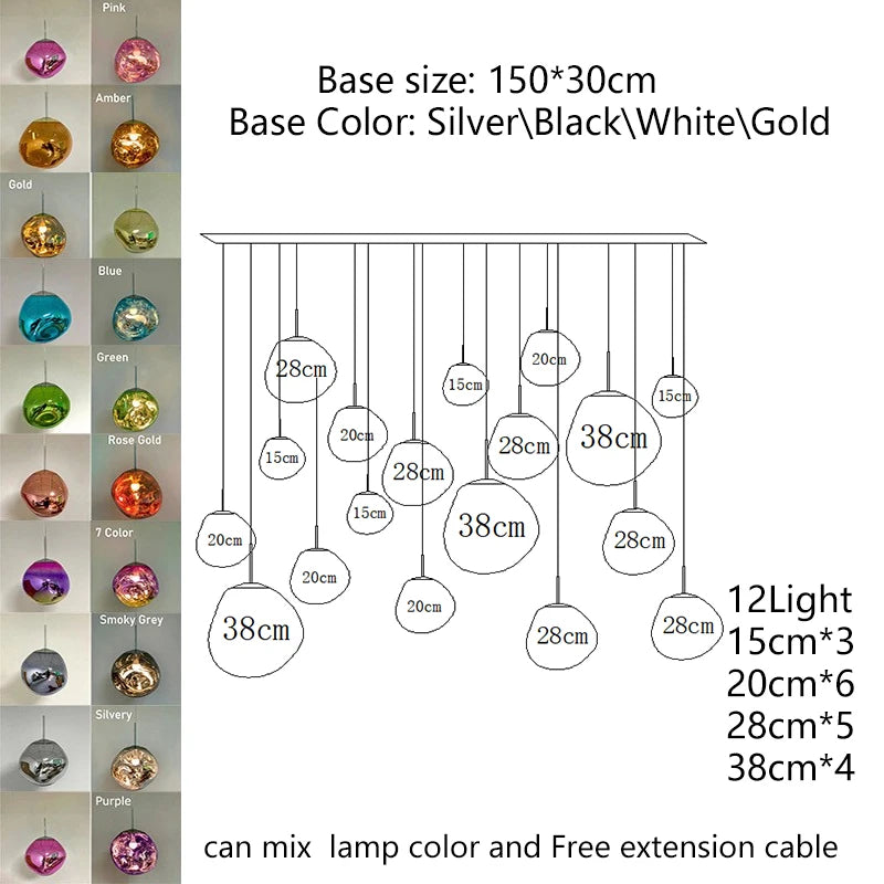 Nordic Lava LED Pendant Light Modern Light PVC Lighting Living Room Lights Indoor Deco Home Fixtures Loft Kitchen Hanging Lamps