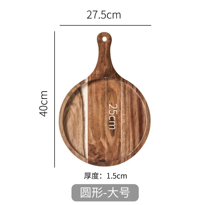 Steak plate wooden household Japanese wooden plate rectangular plate western food plate breakfast tableware pizza wooden tray
