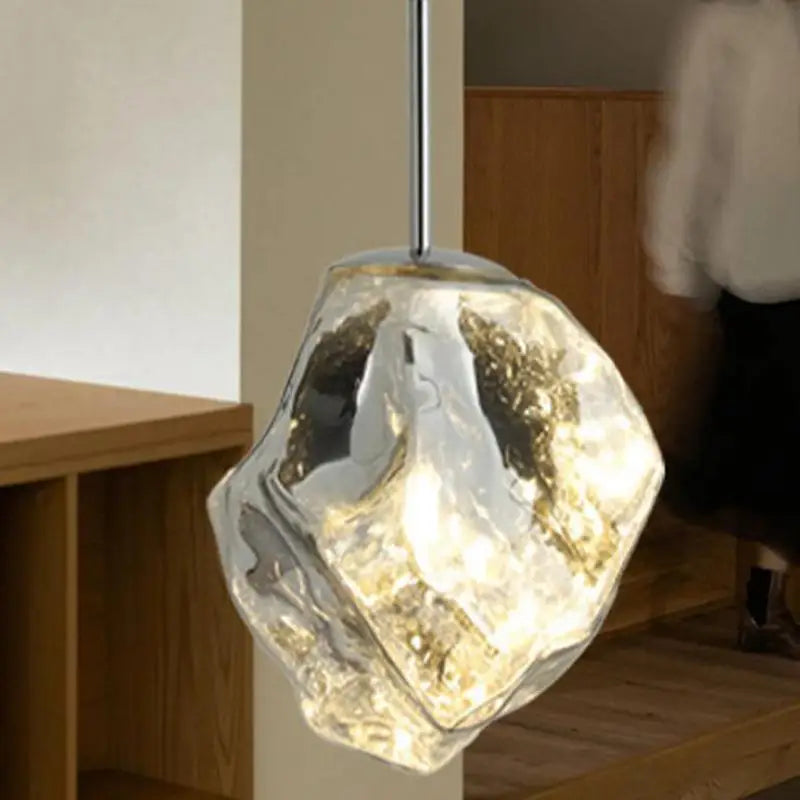 New Lava Glass Ice Cube Bedroom Bedside Chandelier Ceiling Chandelier Ceiling Pendant Lamp Ceiling Light Home Appliance
