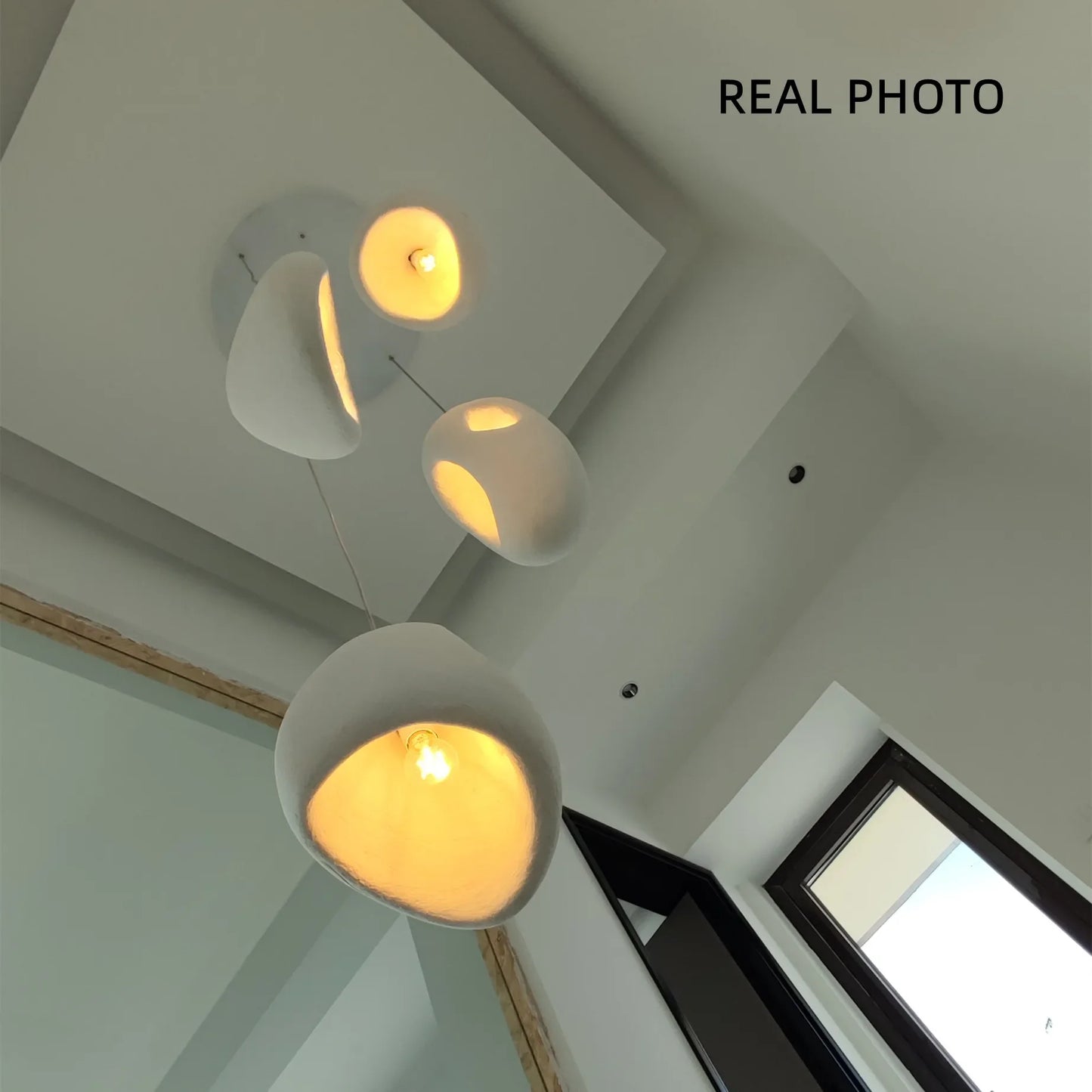Nordic Villa Stairs Wabi Sabi E27 Led Pendant Lights Loft Bar Pendant Chandelier Lighting Irregular Lustre Hanging Lamp Fixtures