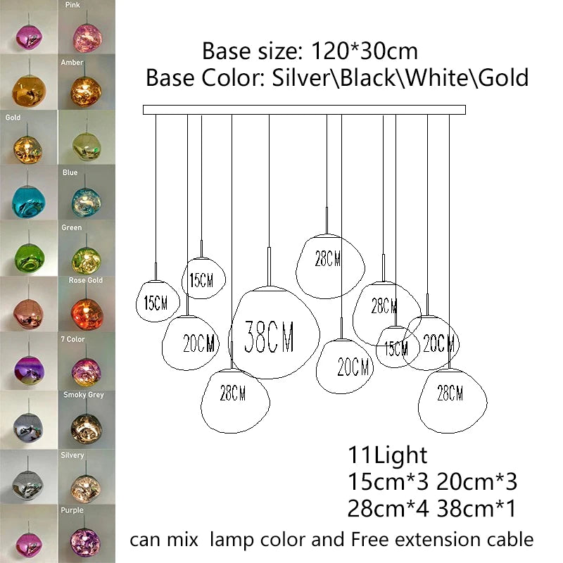 Nordic Lava LED Pendant Light Modern Light PVC Lighting Living Room Lights Indoor Deco Home Fixtures Loft Kitchen Hanging Lamps