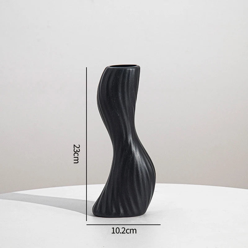 Nordic Vase Imitation Ceramic Flower Bottle Decorative Flowerpot Flower Arranging Ornament Plastic Home Plant Pot Wedding decor