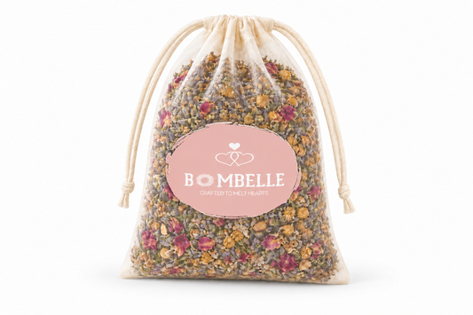 Bombellé Tea Bath-påse med korrekt rosa Bombellé-logga