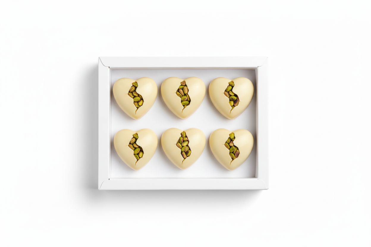 White Pistachio Hearts