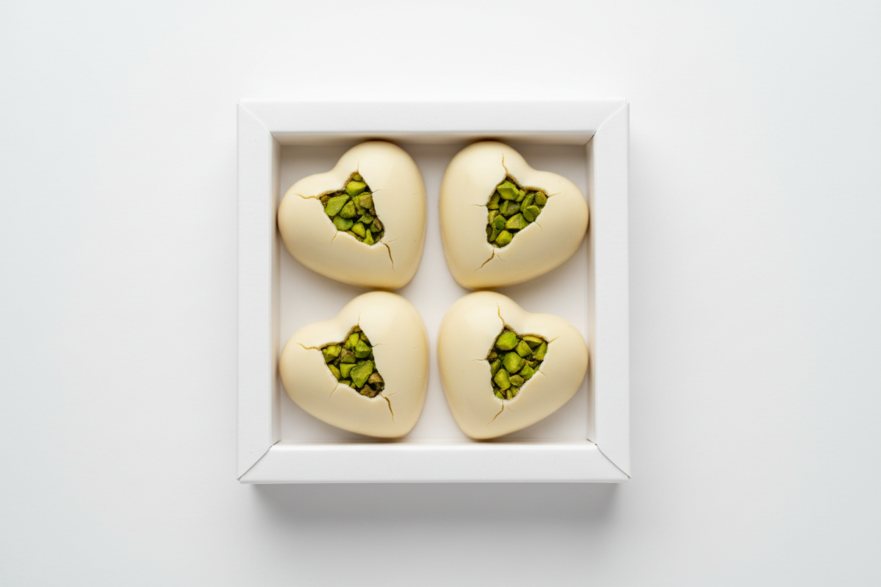 White Pistachio Hearts