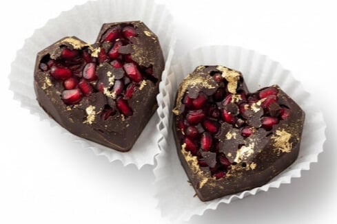 Dark Chocolate & Pomegranate Heart